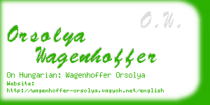 orsolya wagenhoffer business card